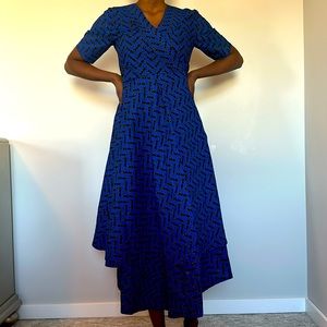 KENORIA Ada high-low midi wrap dress